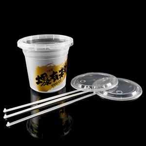 32 Oz Plastic Drink Buckets Wholesale Disposable Fruits Container Clear Bucket 1000ml Pp Drink Plastic Cup With Handle