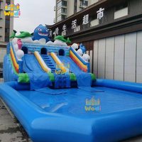 Parc aquatique gonflable géant sécurisé haute résistance pour les entreprises frontalières en bord de mer