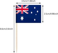 Vente en gros : Nouveaux mini-drapeaux australiens imprimés double face et décorations pour cupcakes sur bâtonnets de différentes nationalités