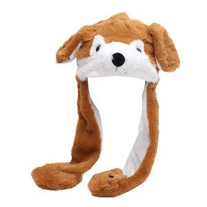 Coniglio orsetto orecchie in movimento simpatico cartone animato giocattolo Kawaii divertente per adulti uomini e donne coniglio cappello di peluche cappello invernale - Product Image 6