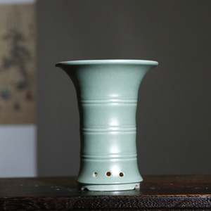 Maceta de Cerámica para Bonsái, Acabado Verde Glaseado Agrietado, Tamaño Pequeño, para Plantar Orquídeas - Product Image 2