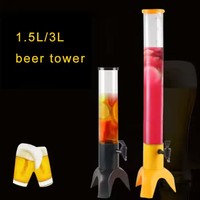 Bar écologique Pub Party Wedding 1,5 L 3L Boisson Boisson Rouge Noir Jaune Coloré Tour De Bière En Plastique Avec Tube De Glace