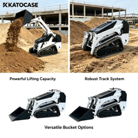 PENGIRIMAN GRATIS KATOCASE China 0.4ton Mesin Diesel Kubota Crawler Mini Skidsteer Loader 0.2m Bucket Motor Pompa Putar Cepat