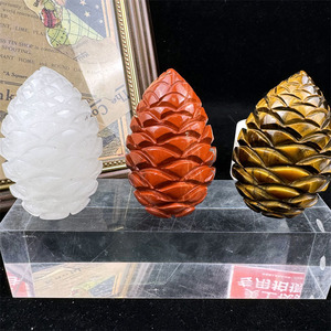 Venta al por mayor artesanía estatua piedra preciosa cuarzo transparente cristal Natural piña para decoración del hogar - Product Image 2