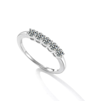 Bague en Moissanite Plaqué Rhodium Personnalisable en Gros, Argent Sterling 925 Hypoallergénique Sans Nickel, Bijoux de Mariage Tendance