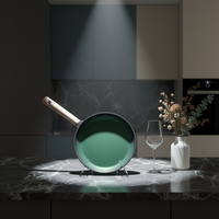 BOREINE 16*4cm 2.0mm Épaisseur Aluminium Étiré Antiadhésif Résistant à la Chaleur Compatible Four et Cuisinière à Gaz Ensemble de Cuisine Poêles et Casseroles