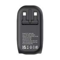 Cargador Rápido Delgado QC3.0 de 65W con Precio de Fábrica, Adaptador de Pared Portátil con Enchufe Estándar del Reino Unido, USB Tipo-C