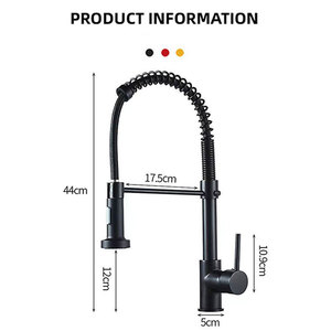 Rubinetto da <span class=keywords><strong>cucina</strong></span> OEM/ODM <span class=keywords><strong>monocomando</strong></span> estraibile con doccetta, miscelatore ad alta pressione, ultimo modello nero - Product Image 6