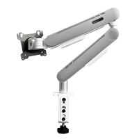 Bras de moniteur ergonomique réglable compatible VESA avec pince en C, support de moniteur pivotant inclinable et rotatif pour bureau