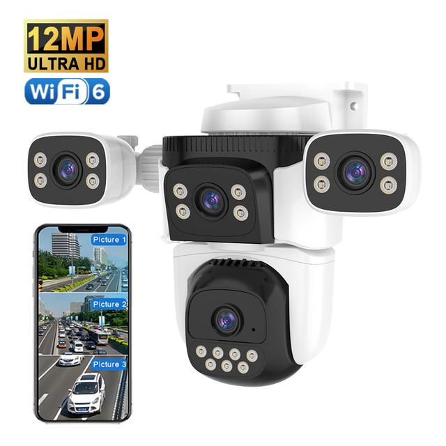 CS621FR 12MP WIFI Full-Color Night Vision Network PTZ Camera Outdoor CCTV Home Security with Cloud Storage IP Camera
