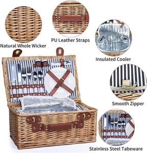 <span class=keywords><strong>Cesta</strong></span> de Picnic con Tapa, Pequeña, para Niños, Caja de Almacenamiento Portátil, <span class=keywords><strong>Platos</strong></span> de Algodón Internacionales, Cestas al por Mayor - Product Image 3