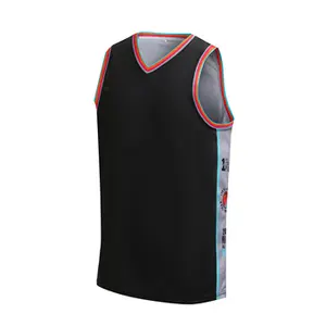 Jersey basket tanpa lengan pria, baju basket Retro Pria harga rendah, Jersey olahraga tanpa lengan, baju olahraga cetak Digital