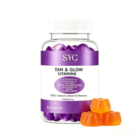 Gummies bronzantes OEM Tan Glow, effet longue durée, éclaircissement de la peau, produits de beauté avec vitamine D et lutéine, marque privée