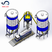 Silo de stockage de poudre de scories boulonnée 200T 300T pour l'exploitation minière avec convoyeur à double vis de 273 mm et installation d'emballage de big bags 20-40 sacs/h