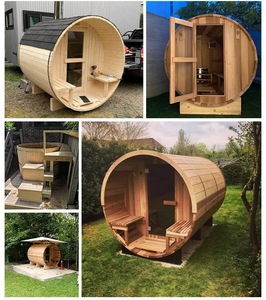 Grande cabine de sauna extérieure en bois avec poêle à bois pour jardin, cour arrière ou spa à domicile - Product Image 6