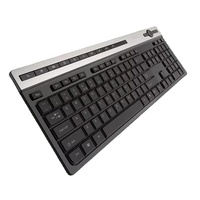 Teclado USB con Cable KB2930, Teclado de Computadora Personalizado con Detalles en Gris Aluminio