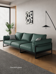 Divani in pelle da soggiorno nordici divano dritto minimalista italiano doppio a tre posti per la casa di lusso - Product Image 2
