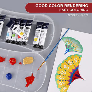 Peintures multifonctionnelles Xin Bowen 12 couleurs x 12 ml <span class=keywords><strong>Huile</strong></span>/Gouache/Verre/Tissu Acrylique/Aquarelle Ensemble de <span class=keywords><strong>peinture</strong></span> avec pinceaux et boîte en PP - Product Image 5
