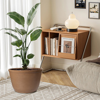 Weicheng Xing Set 2 Pot Bunga & Planter Plastik Modern untuk Dekorasi Rumah, Taman Dalam & Luar Ruangan