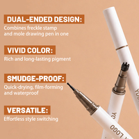Lápiz Doble para Pecas 2 en 1 con Sello 3D para Pecas, Maquillaje Líquido de Larga Duración, Resistente al Agua y de Secado Rápido