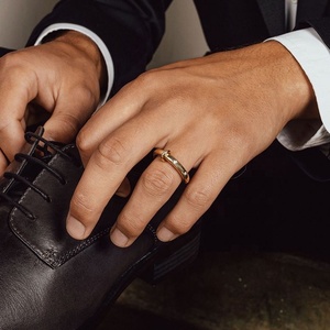 Anillo de Eternidad Minimalista Personalizado, Anillo de Acero Inoxidable Chapado en Oro Rosa Resistente al Agua con Circonitas en Todo el Círculo para Mujeres y Hombres - Product Image 2