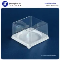 Boîte d'emballage transparente jetable X052 de qualité alimentaire pour petits gâteaux mousse, 3 et 4 pouces, pour Mille-feuille et grands choux feuilletés