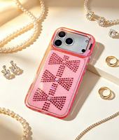 Nouvelle coque de téléphone transparente de haute qualité, avec couleurs assorties, design diamanté et support intégré, coque de téléphone haut de gamme