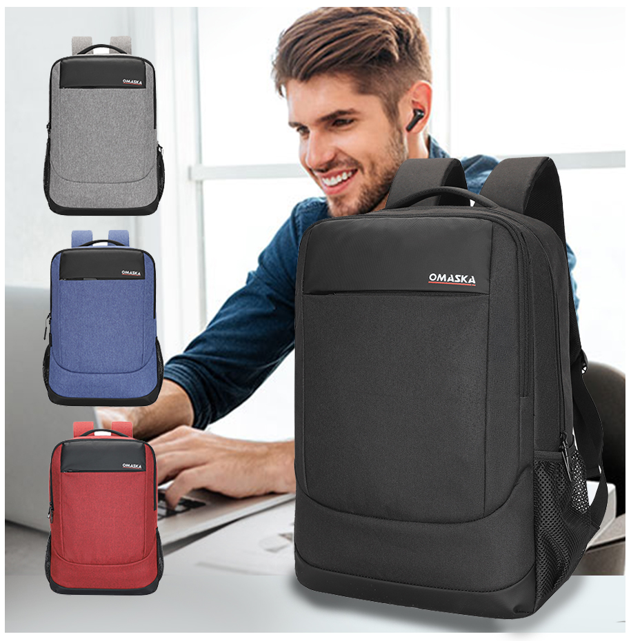 OEM Work Custom Business Laptop Bag USB Rucksack Gray Men Unisex ODM Smart Black Business Backpack With USB Charging Port Pink