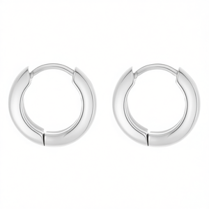 Pendientes de aro Amy Amy chapados en plata de 5x18 mm para mujer, estilo clásico, regalo de joyería - Product Image 3