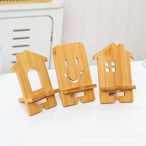 Wooden Creative Desktop Phone <b>Stand</b> Bamboo Cute Cartoon Style <b>Tablet</b> Holder <b>For</b> Office Home Use - Product Image 3