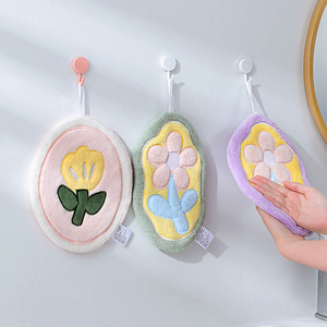 Serviettes à main créatives sur le thème des tulipes, serviettes <span class=keywords><strong>de</strong></span> bain ultra absorbantes avec boucle, serviettes décoratives à fleurs, serviettes cadeaux amusantes pour enfants et femmes - Product Image 1