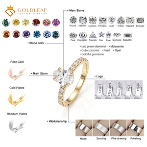 Bague de mariage en or jaune 18 carats avec diamant de laboratoire ovale de 4 carats, couleur D, clarté VS, certifié IGI, de la marque Goldleaf Jewelry - Product Image 2