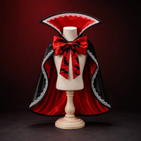Costume d'Halloween pour animaux de compagnie, cape de style britannique à motif chauve-souris, cosplay pour chiens et chats, châle amusant avec chapeau (toutes saisons Hefei)