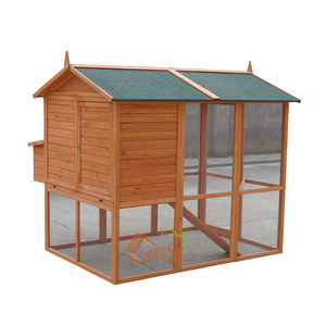 Pollaietto con Scaletta su Piedistallo in Legno - Casetta Nido Quadrata Traspirante Personalizzabile e Recinto per Corsa - Product Image 4