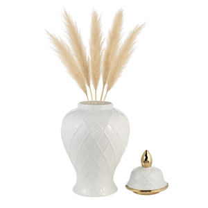 Vaso Decorativo in Ceramica con Coperchio, Elegante Contenitore per Fiori per Soggiorno, Arredamento Casa, Camera da Letto, Ufficio - Product Image 2