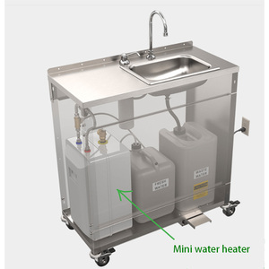 Pujia PJHS-01 Không Có Hệ Thống Ống Nước Hookup Điện Xách Tay Rửa Tay Bồn Rửa Với Mini Máy Nước Nóng Và Máy Bơm - Product Image 4