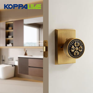 Koppalive Bouton de porte de passage de confidentialité sécurisé en laiton massif antique avec plaque arrière - Product Image 5