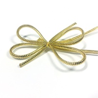 OKAY Cordons élastiques métalliques dorés personnalisés de 1,5 mm avec 2 boucles pré-nouées pour la décoration de cadeaux, boîtes, étiquettes