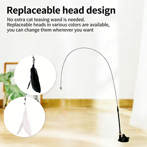 Juguete Interactivo para Gatos con Ventosa, Plumas y Accesorios de Alambre de Acero, para Jugar en Interiores, Ejercicio y Combatir el Aburrimiento, Tamaño Regular - Product Image 5