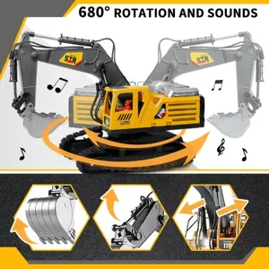 Ept 14-kênh hợp kim điều khiển từ xa máy xúc RC Digger với ánh sáng và âm thanh - Product Image 4
