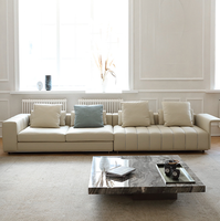 Italienisches Luxus-Design Modernes Echtleder Hochwertiges Wohnzimmer-Möbelset Ecksofa