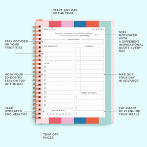 <span class=keywords><strong>Agenda</strong></span> DE TRABAJO personalizada A5 para mujer, planificador Rosa semanal mensual, cuaderno, caja de encuadernación en espiral, de cubierta de PP Material, 2025 - Product Image 2