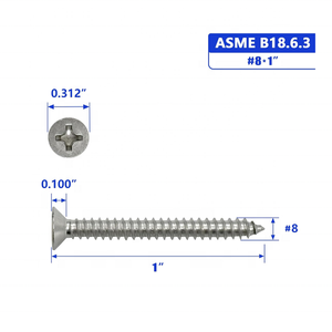 Ensemble de vis en acier inoxydable OEM pour bois # 4 # 6 # 8 # 10 # <span class=keywords><strong>Kit</strong></span> d'assortiment de 12 vis autotaraudeuses à tête plate Phillips pour tôles - Product Image 3