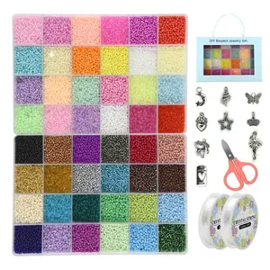 Accessori fatti a mano 48 colori fai da te 2mm 12/0 perle di vetro Seed Kit per creazione di braccialetti per gioielli