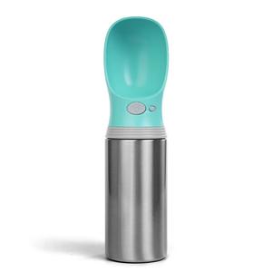 Bouteille d'eau pour chien en acier inoxydable massif et ABS, anti-fuite, distributeur pour chiot, idéale pour les promenades en extérieur, la randonnée et les activités des animaux de compagnie - Product Image 1