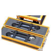 Flight case de transport 2U en aluminium coloré personnalisable pour microphone sans fil et équipement audio