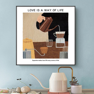 Dipinto Murale Retrò di Caffè, Arte Minimalista <span class=keywords><strong>per</strong></span> Caffetteria, Quadro su Tela con Macchina del Caffè Vintage <span class=keywords><strong>per</strong></span> <span class=keywords><strong>Cucina</strong></span>, Sala <span class=keywords><strong>da</strong></span> Pranzo, Arredamento Casa - Product Image 2