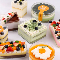 Boîte à gâteaux ronde en plastique de haute qualité pour tiramisu, mini beignets, gâteau au miel, rouleaux de gâteau, emballage à emporter, bonbons, desserts