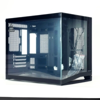 Boîtiers et tours d'ordinateur pour jeux, tour verticale moyenne avec fenêtre latérale en verre trempé, alliage d'aluminium, boîtier MicroATX