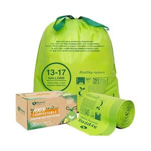 Ücretsiz örnekleri 13 galon Compostable çöp torbası biyobozunur İpli çöp torbası s - Product Image 1